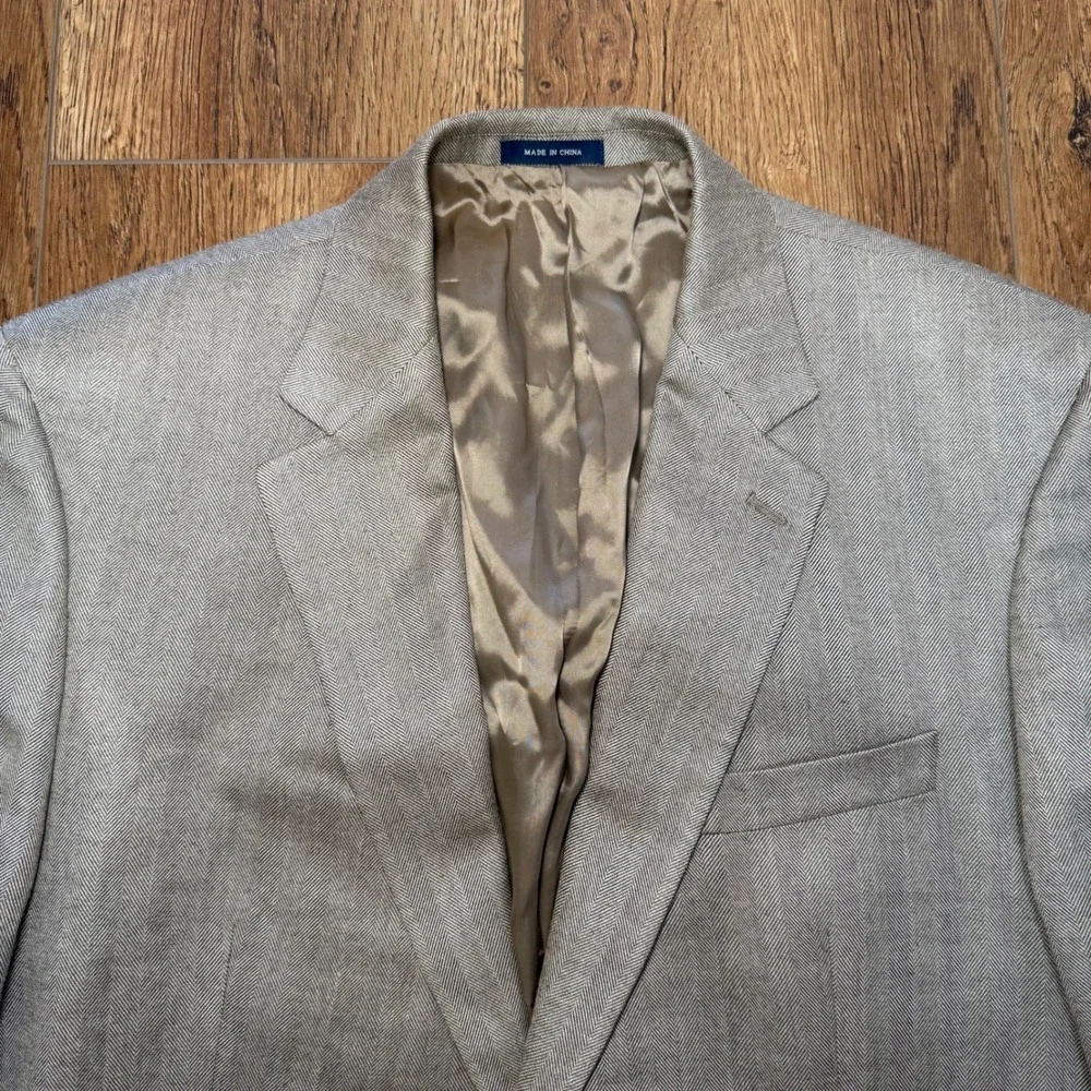 Ralph‎ Lauren 100% Silk Blazer Men's 46R Brown Tan Luxury Sport Coat Career